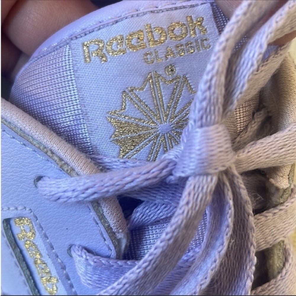Reebok Classic Leather Metallic Sneakers Purple Retro 90’s Y2k Size 6 Street - Picture 16 of 16